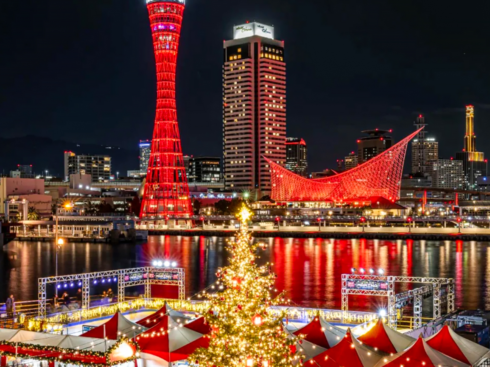 神户港圣诞 | 500架无人机+烟火+市集